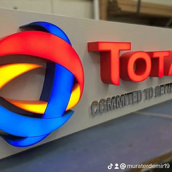 3D backlit metal business sign for office and custom logo decoration with LED illumination