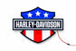 Harley-Davidson LED logo sign with American flag for garage and man cave decor