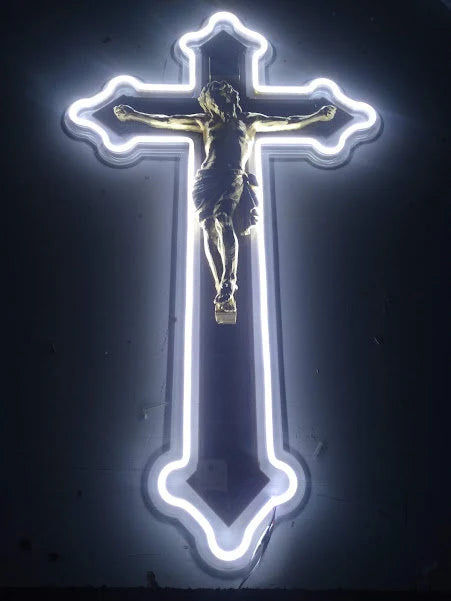 Kreuz Neonschild, Neonlicht Kreuz Wanddekoration | 31,5 Zoll – 80 cm