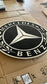 Mercedes logo metal sign, wall decor, stainless steel, durable for outdoor use, easy installation, custom garage decor