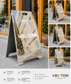Mirrored Sidewalk Sign – 90 × 54 cm Stainless Steel A-Frame Display