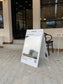 Mirrored Sidewalk Sign – 90 × 54 cm Stainless Steel A-Frame Display