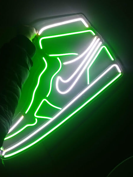 Neon Nike Air Jordan shoes figured wall decor